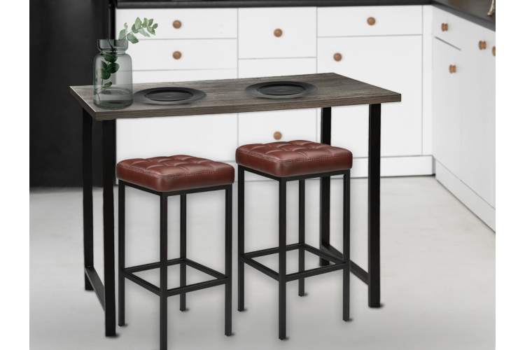 Стул «Камелот» ДП 2-07, кожзам «Мустанг браун», каркас черный матовый-6