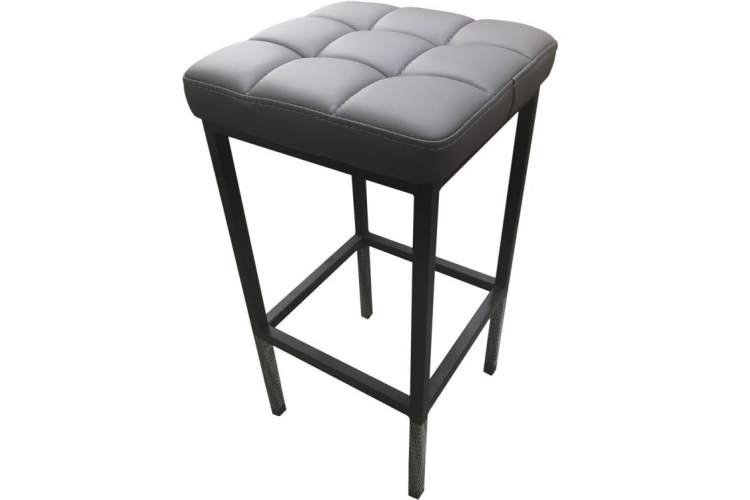 Стул «Камелот» ДП 2-07, кожзам «Темно-серый», каркас черный матовый-1