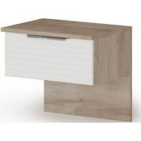 Тумба «Джулия» 1ящ (2шт.), Крафт серый/белый глянец в гостиную