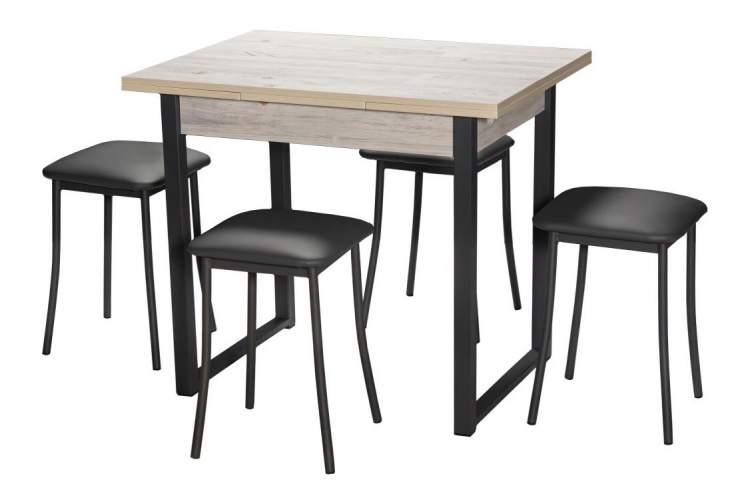 Стол М102 «Алан» ДП1-01-11 900(1200)(1500)*670, ЛДСП:Наоми, Н/стола (Графит)-3