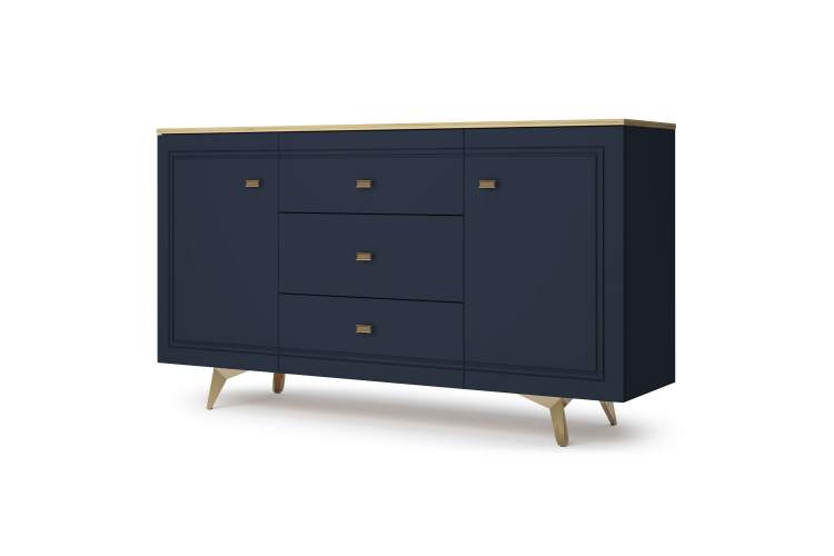 Комод Вега Сапфир 1500, темно-синий-1