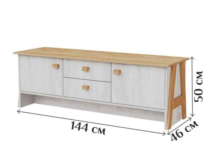 Гостиная «Скандинавия», Бетон пайн светлый/ дуб наварра-4