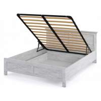 Кровать «Лорена» 160 (подъемник), Бетон Паин белый