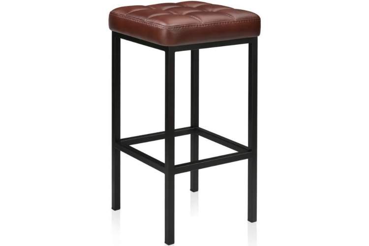 Стул «Камелот» ДП 2-07, кожзам «Мустанг браун», каркас черный матовый-1