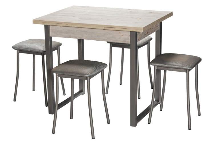 Стол М102 «Алан» ДП1-01-11 900(1200)(1500)*670, ЛДСП:Наоми, Н/стола (Металлик)-3