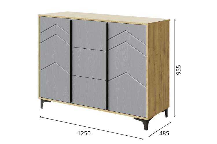 Комод «Тиана» КМК 0967.16, дуб наварра/графит-2