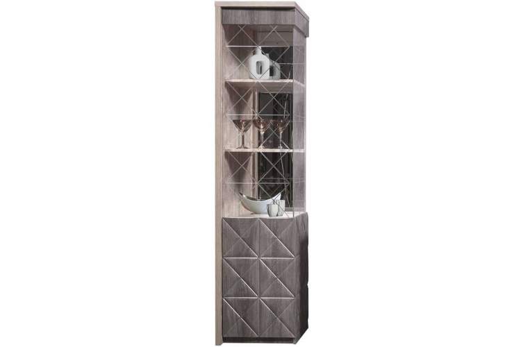 Шкаф с витриной «Монако П» КМК 0673.7, Сосна натуральная/Дуб шале графит-1