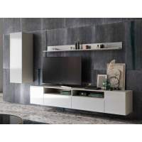 Стенка «Женева», Белая/ Белый глянец