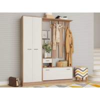 Прихожая «Интер» со шкафом, Дуб сонома/белый