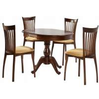 Обеденная группа (Стол Фабрицио-1 и 4 стула Тулон), орех темный