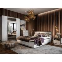 Спальня «Тиффани», Бетон пайн светлый/ дуб шале графит