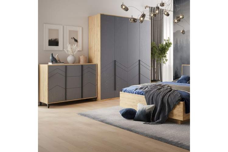 Комод «Тиана» КМК 0967.16, дуб наварра/графит-4