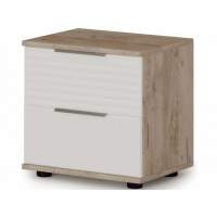 Тумба «Джулия» 2ящ, Крафт серый/белый глянец в гостиную