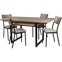 Обеденная группа (Стол Арт и 4 стула Дункан), Линкольн беж.