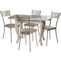 Обеденная группа (Стол Альба мини и 4 стула Эрго), патина 25