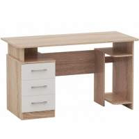 Стол «Гарвард» 130 3ящ, Дуб сонома/Белый Стол «Гарвард» 130 3ящ, Дуб сонома/Белый