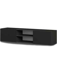 Тумба ТВ «Альда 2Д» КМК 0782.6, черный/черный глянец