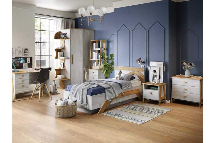 Шкаф «Скандинавия» КМК 0905.12, бетон пайн светлый/ дуб наварра-4