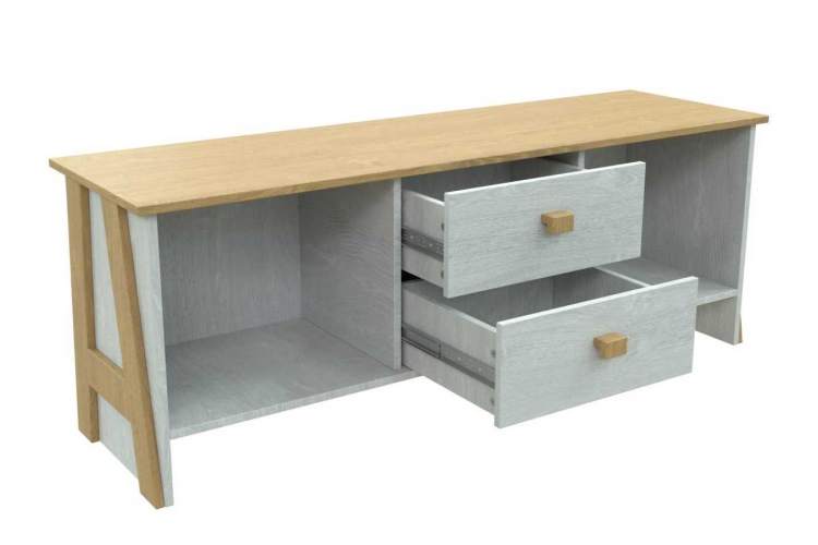 Тумба под ТВ «Скандинавия 2Я2Д» КМК 0905.23, Бетон пайн светлый/ дуб наварра-3