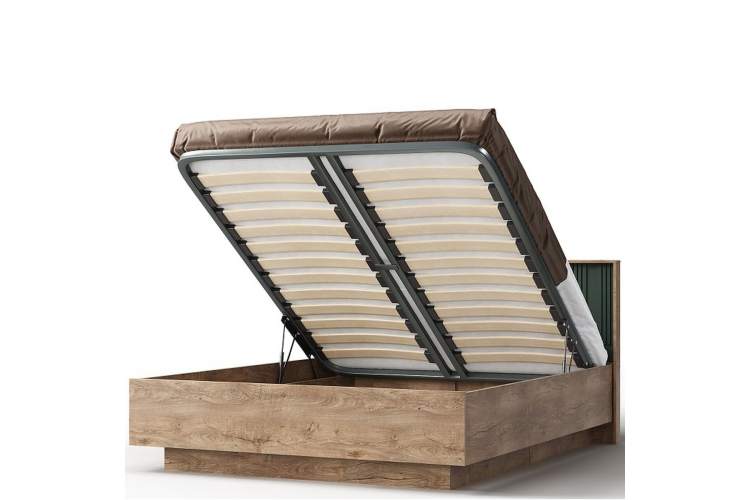 Спальня «Герта» КМК 0979, дуб канзас/зеленый матовый-3