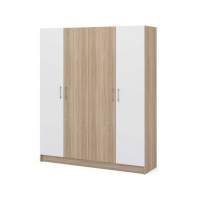 Шкаф «Алёна» 4-х дверный (без зеркал), Дуб сонома/Белый