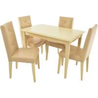 Обеденная группа (Стол Сиена и 4 стула Помпей ромб), слоновая кость