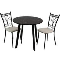 Обеденная группа (Стол Филд и 2 стула Неаполь), Линкольн белый