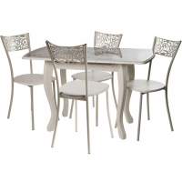 Обеденная группа (Стол Альба мини и 4 стула Эрго), МДФ патина 27