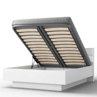 Кровать "Оливия Р" с ПМ КМК 0971.23, белый/ясень белый текстурный