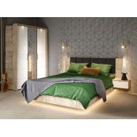 Спальня «Джулия» 3 дв шк, Крафт серый/белый глянец