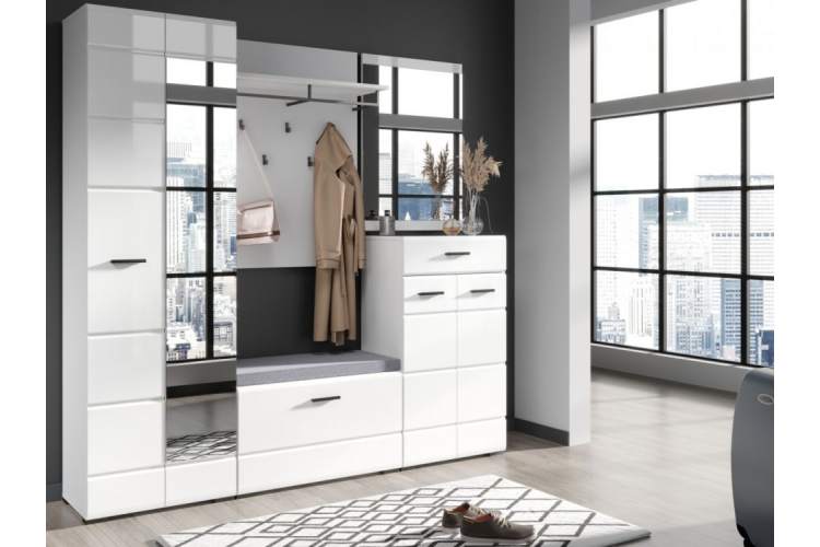 Прихожая «Йорк», Белый/белый глянец-1