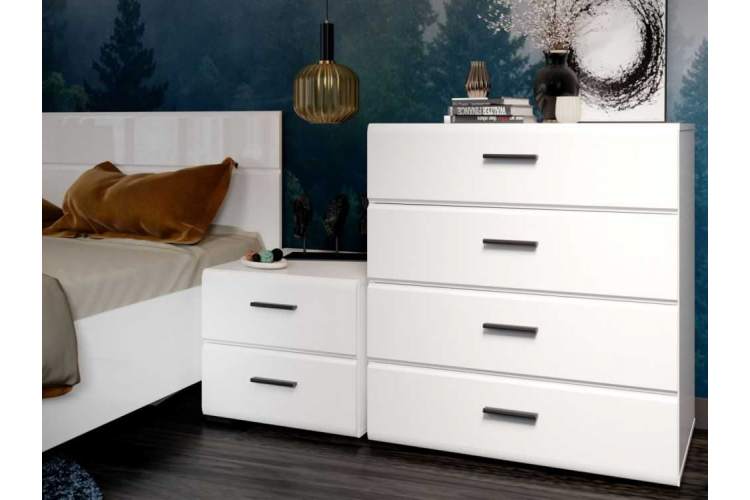 Спальня «Йорк-2», Белый/белый глянец-3