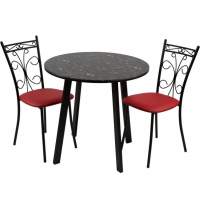 Обеденная группа (Стол Филд и 2 стула Неаполь), Экотек красный