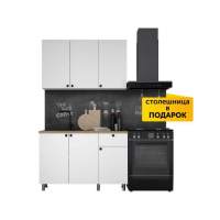 Кухня «Ева» 120см, Белый шагрень (дуб классический)