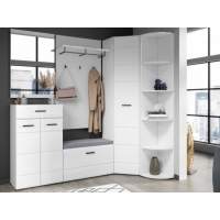 Прихожая «Йорк» угловая, Белый/белый глянец