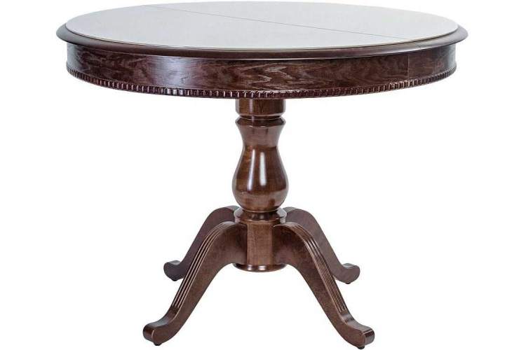 Стол «Фабрицио 1» GLASS (D 1000), орех темный-7