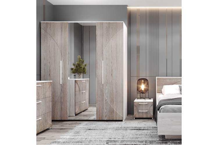 Шкаф «Монтале» 4Д КМК 0966.1, бетон пайн светлый/астана-3