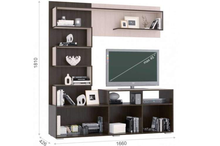 Стенка «Римини», Венге/дуб молочный-3