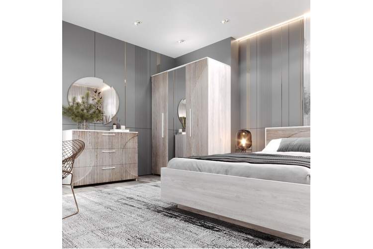 Шкаф «Монтале» 4Д КМК 0966.1, бетон пайн светлый/астана-4