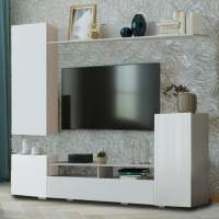 Стенка «Мия», ясень анкор/белый глянец