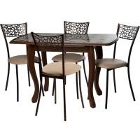 Обеденная группа (Стол Альба мини и 4 стула Кемпер), арабискат