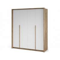 Шкаф «Мишель» 4-х дверный, Дуб крафт золотой/Белый жемчуг в гостиную