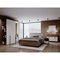 Спальня Харди 3 Дуб Делано Темный / Супермат Джелато