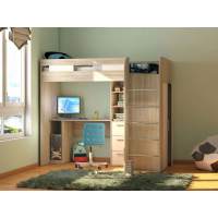 Лео кровать-чердак Дуб Сонома / Белый снег Лео кровать-чердак Дуб Сонома / Белый снег