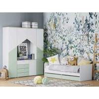 Детская Банни-3 белый/дуб сонома/макарун