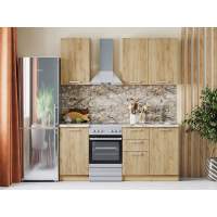 Кухня Борги комплект 4 Дуб Крафт золотой / Дуб Крафт золотой