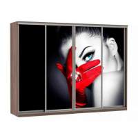 Шкаф купе Модерн 2362х450 4-х дверный 4-х секционный фотопечать №1 шимо темный