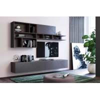 Гостиная Summit комплектация 9 Ясень анкор тёмный/софт графит/капучино