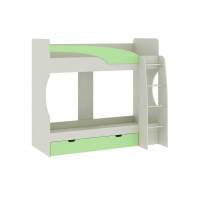 Карамель 77-02 кровать-чердак 2х этажная Ясень Анкор светлый / Зеленый Карамель 77-02 кровать-чердак 2х этажная Ясень Анкор светлый / Зеленый