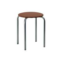 Табурет Комфорт серебро/к/з коричневый